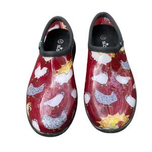 Sloggers Rain Shoe Waterproof Garden Clogs Slip-On Chickens Arch Support, sz. 7